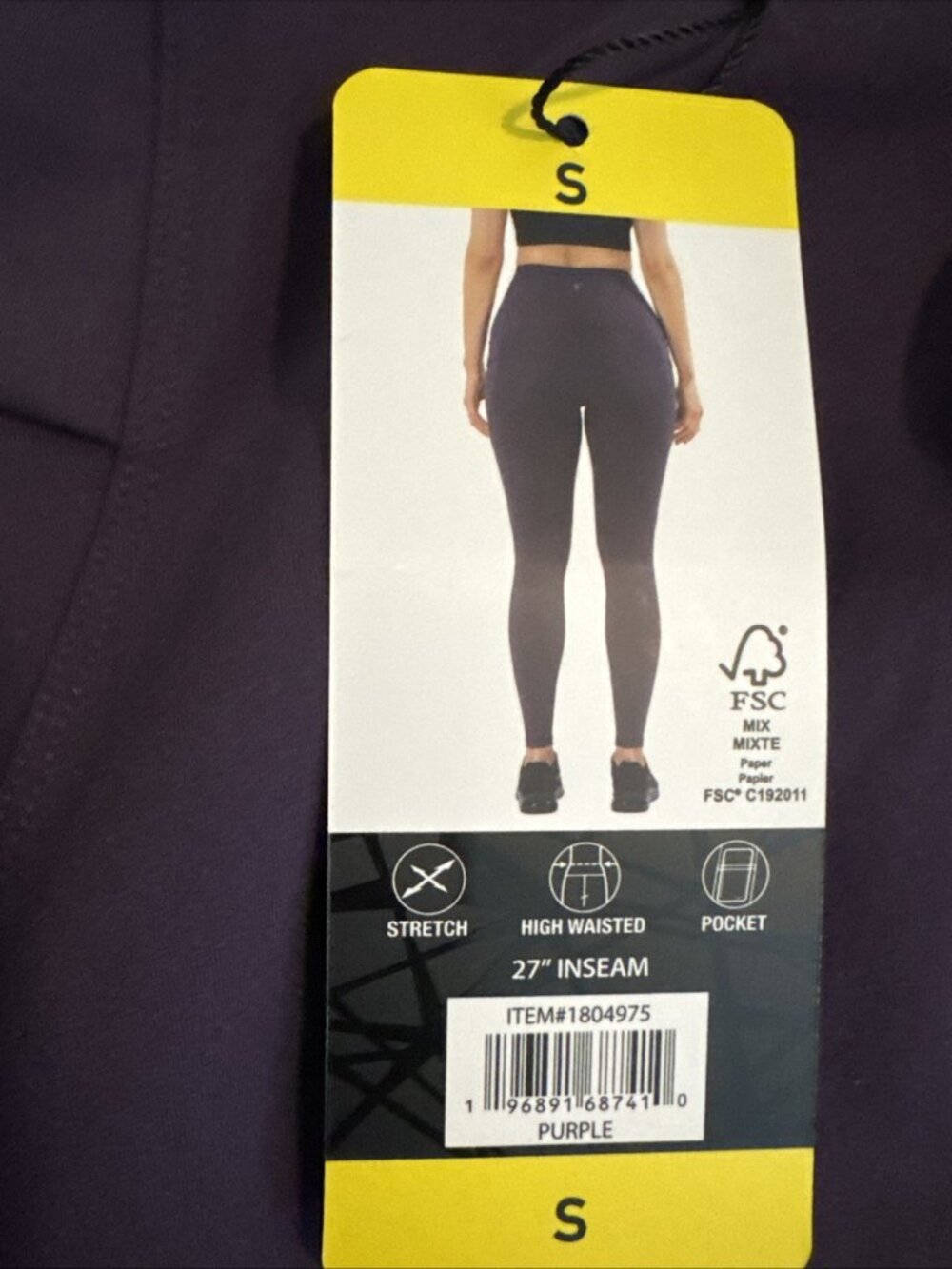 Spyder Active Pants Womens Small Purple High Rise Leggings Pockets Athletic NEW - Picture 2 of 7